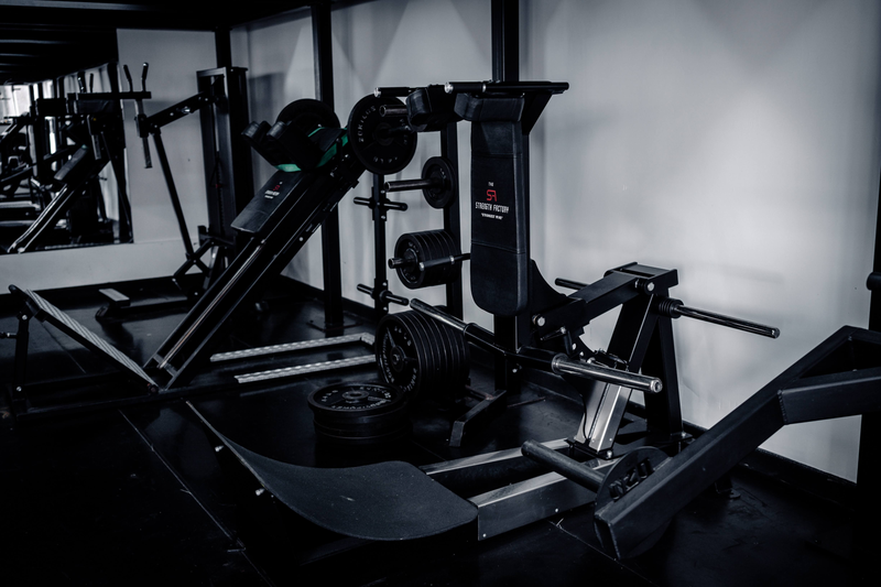 Plate-loaded leg press machines at Strength Factory, Bolton